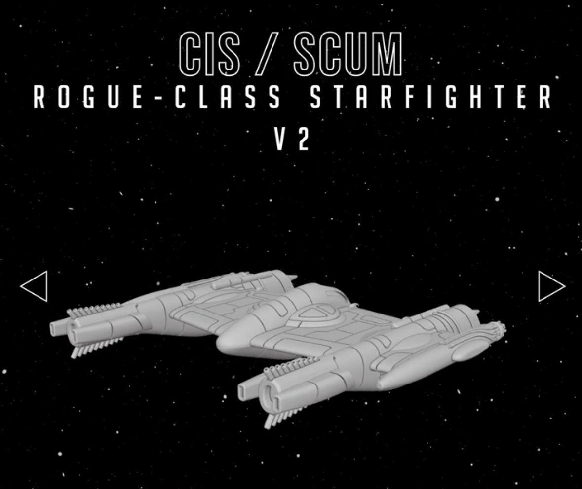 Star Wars X-Wing 1/270 CIS/Scum Rogue-Class Porax-38 Fighter 14k 3D Painted or Raw