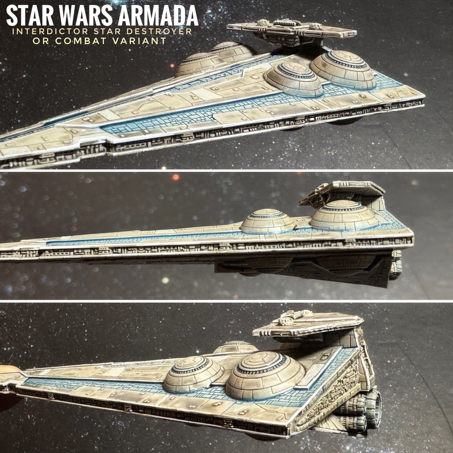 Star Wars Armada Imperial Interdictor or Combat Variant 3D UV Resin Print Ship Battles X-wing