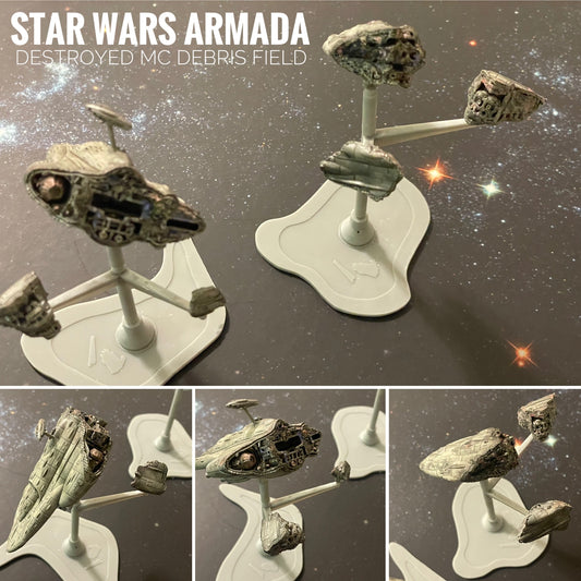 Star Wars Armada PAINTED Asteroids, Debris Pack, Imperial Armed Station 3D Print