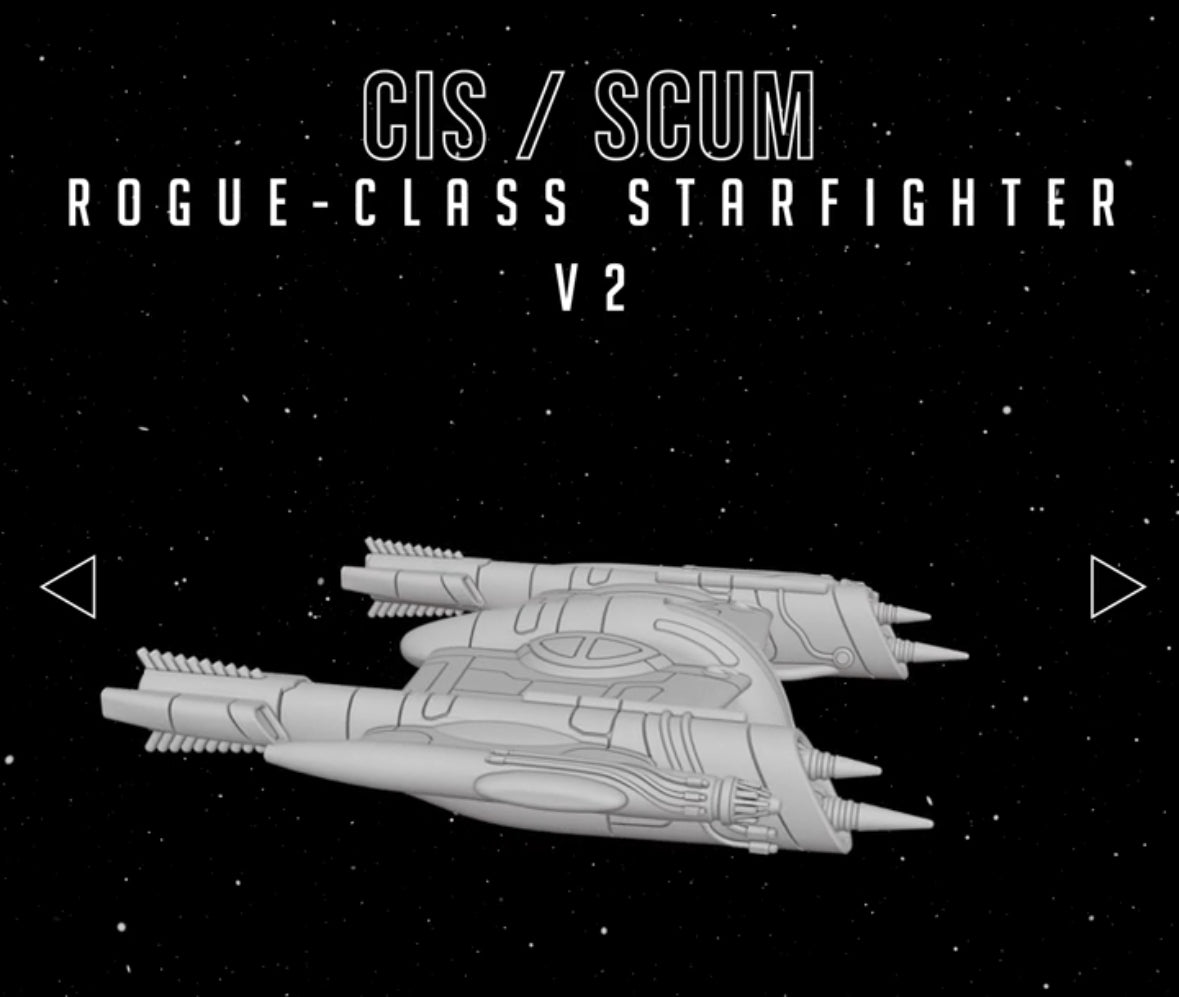 Star Wars X-Wing 1/270 CIS/Scum Rogue-Class Porax-38 Fighter 14k 3D Painted or Raw