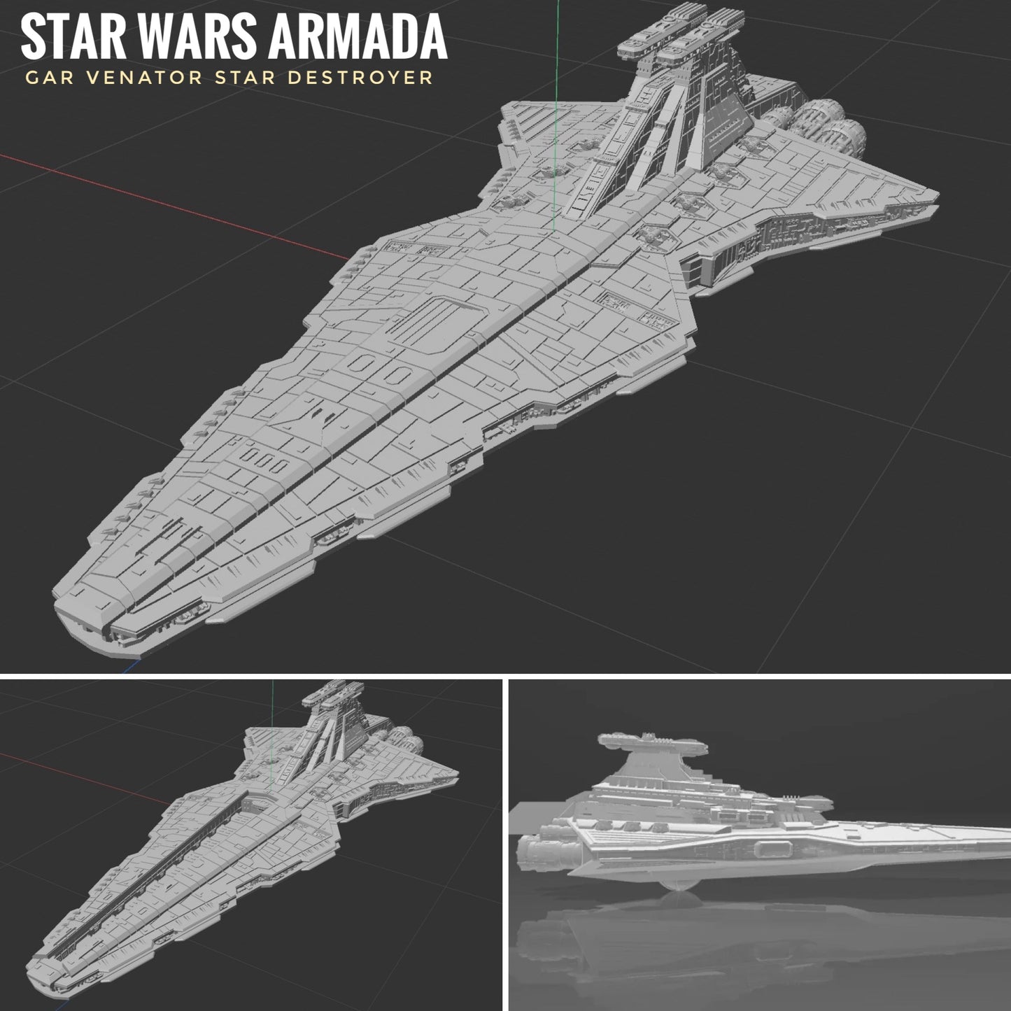 Star Wars Armada VENATOR SPHA-T cannon upgrade, Raw/Unpainted -or- Hand Painted Canon add-on 3D 12k Resin