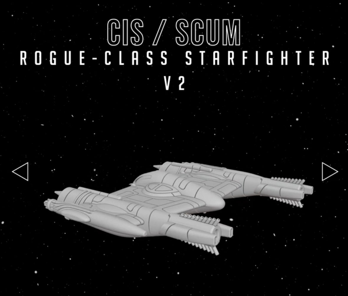 Star Wars X-Wing 1/270 CIS/Scum Rogue-Class Porax-38 Fighter 14k 3D Painted or Raw