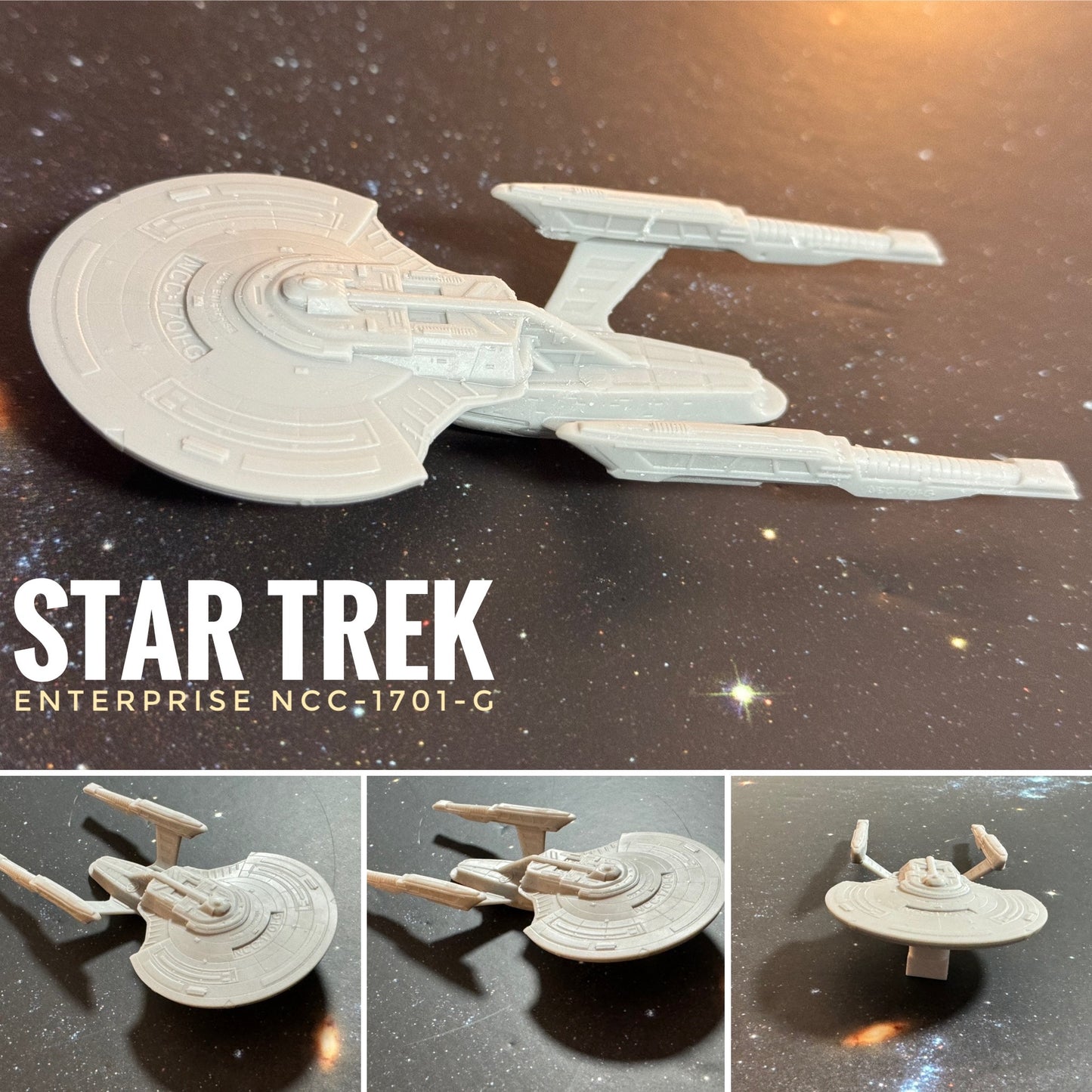 Star Trek USS Enterprise NCC-1701-G 5.5” Model Eaglemoss scale, Painted or Raw print