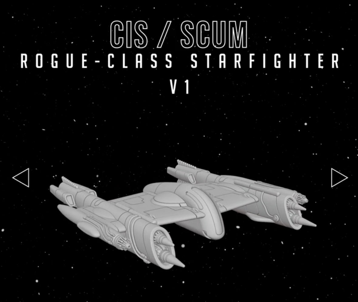 Star Wars X-Wing 1/270 CIS/Scum Rogue-Class Porax-38 Fighter 14k 3D Painted or Raw