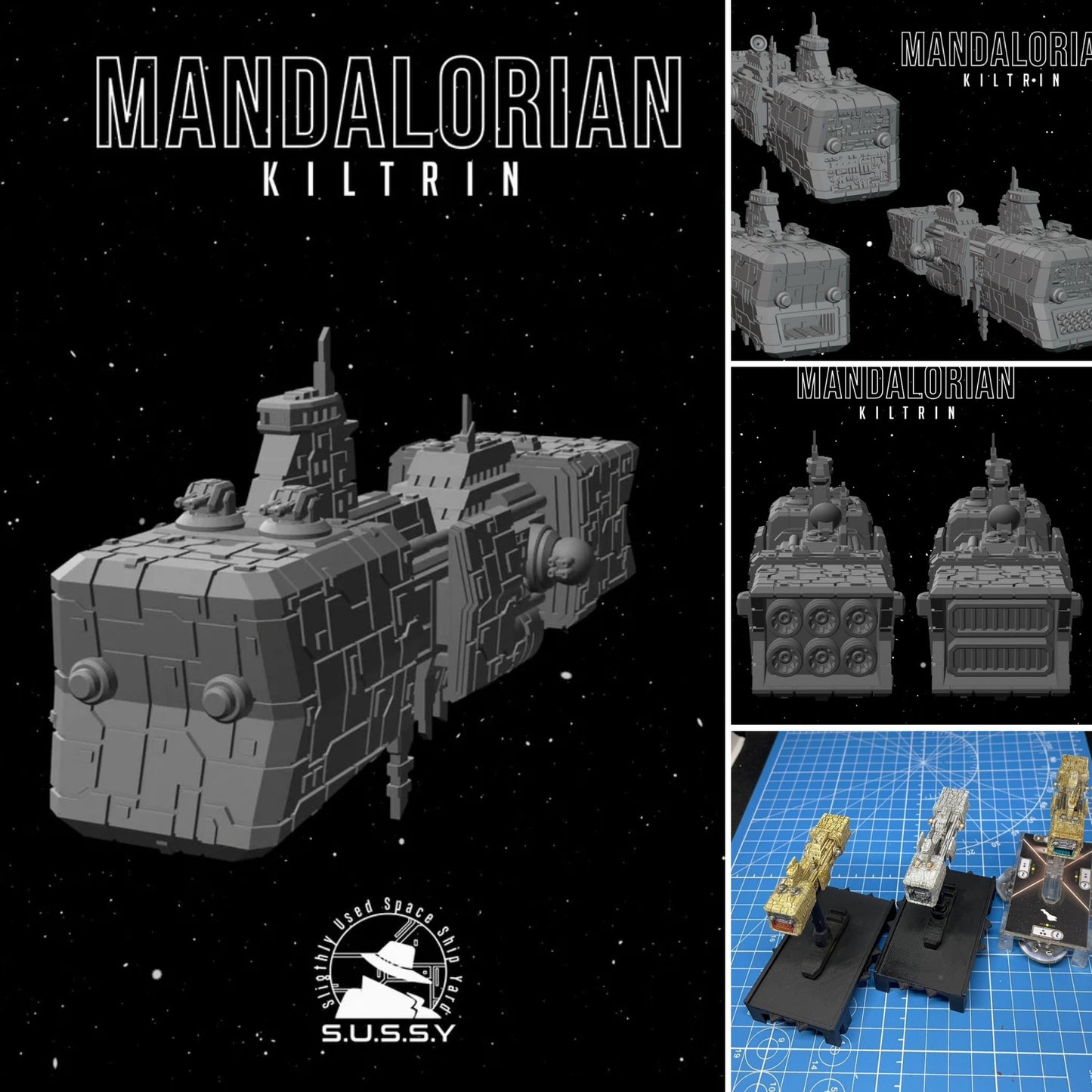 Star Wars Armada Mandalorian Kiltrin Frigate 12k 3D Resin Print FanArt