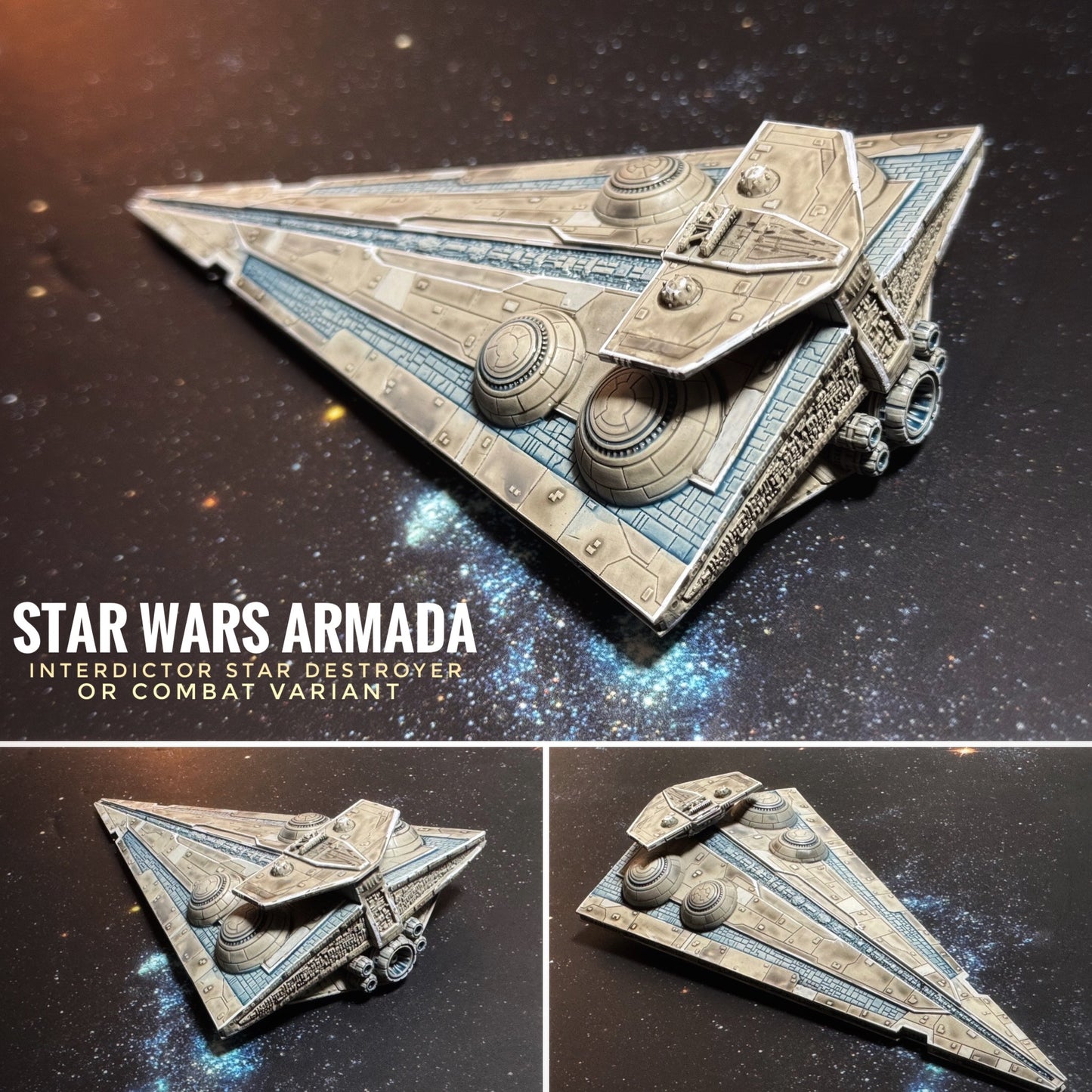 Star Wars Armada Imperial Interdictor or Combat Variant 3D UV Resin Print Ship Battles X-wing