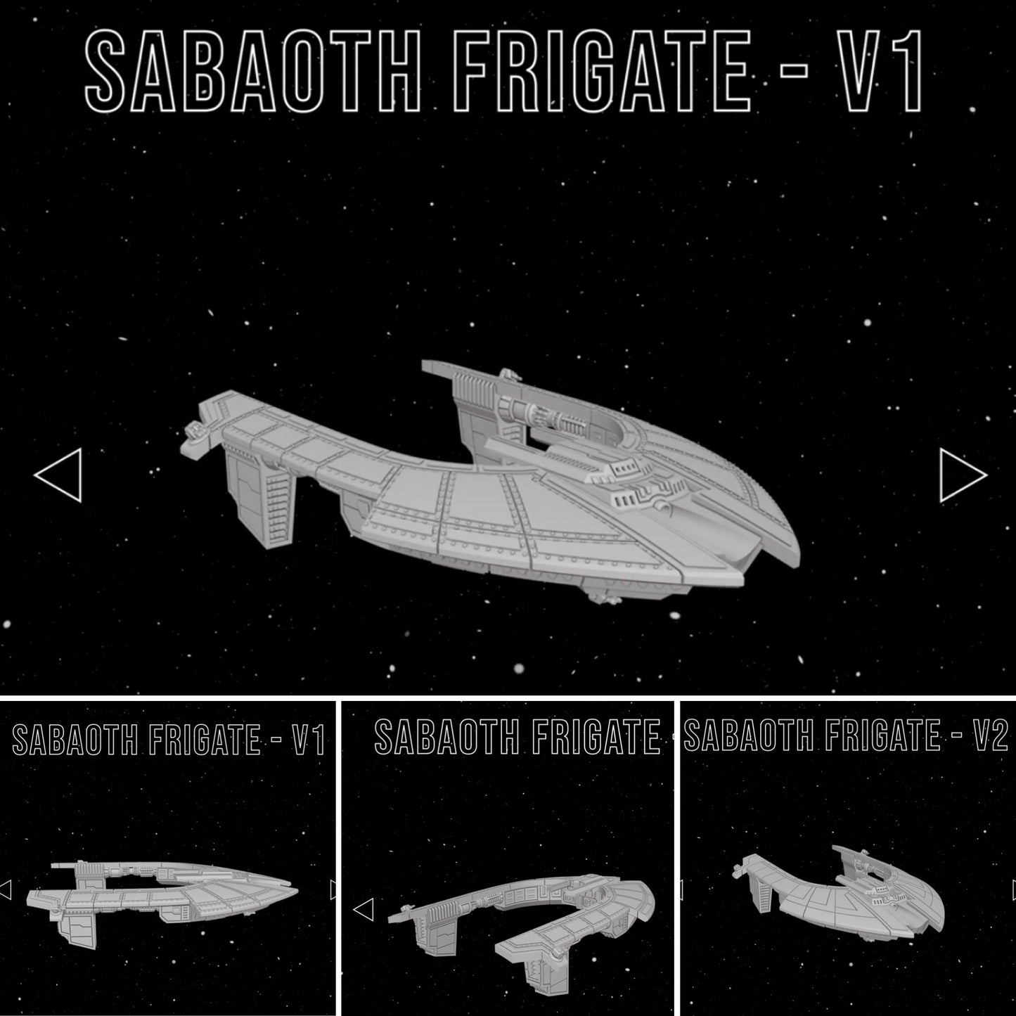 Star Wars Armada Clone Wars CIS Sabaoth Frigate •  3D Print Raw or Painted • Scale Ship Battles