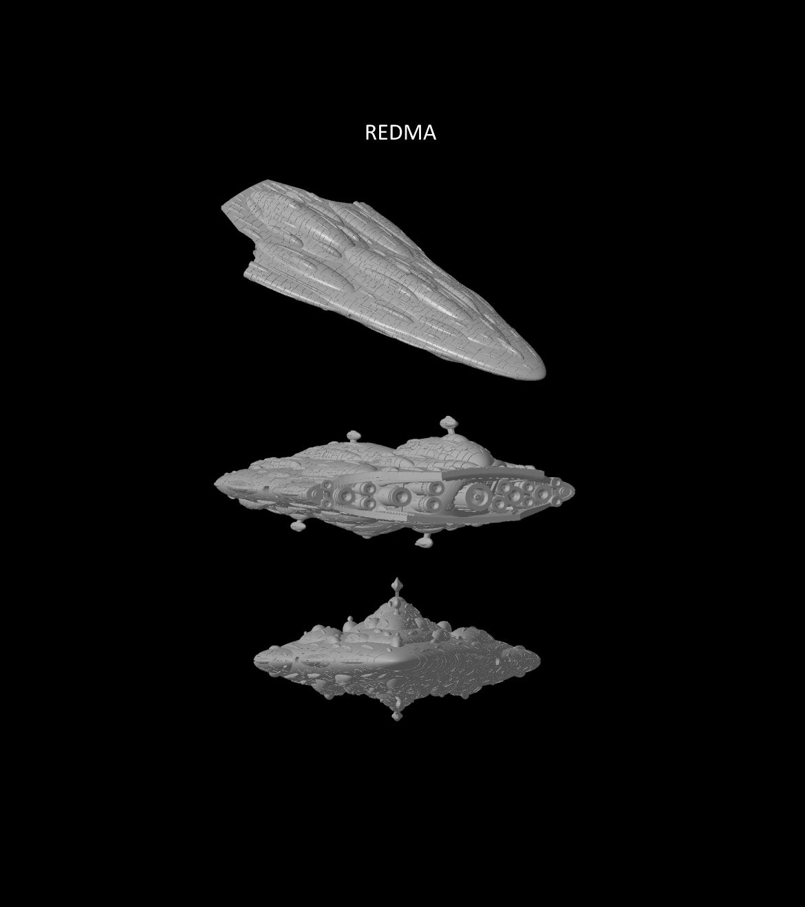 Star Wars Armada RAW UNPainted MC80b & MC90 Redma/Galactic Voyager 3D 12k HiRes