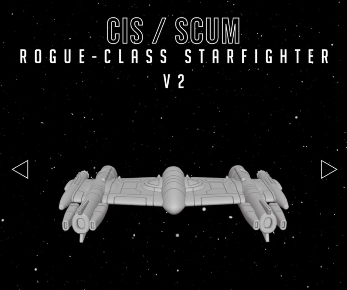 Star Wars X-Wing 1/270 CIS/Scum Rogue-Class Porax-38 Fighter 14k 3D Painted or Raw