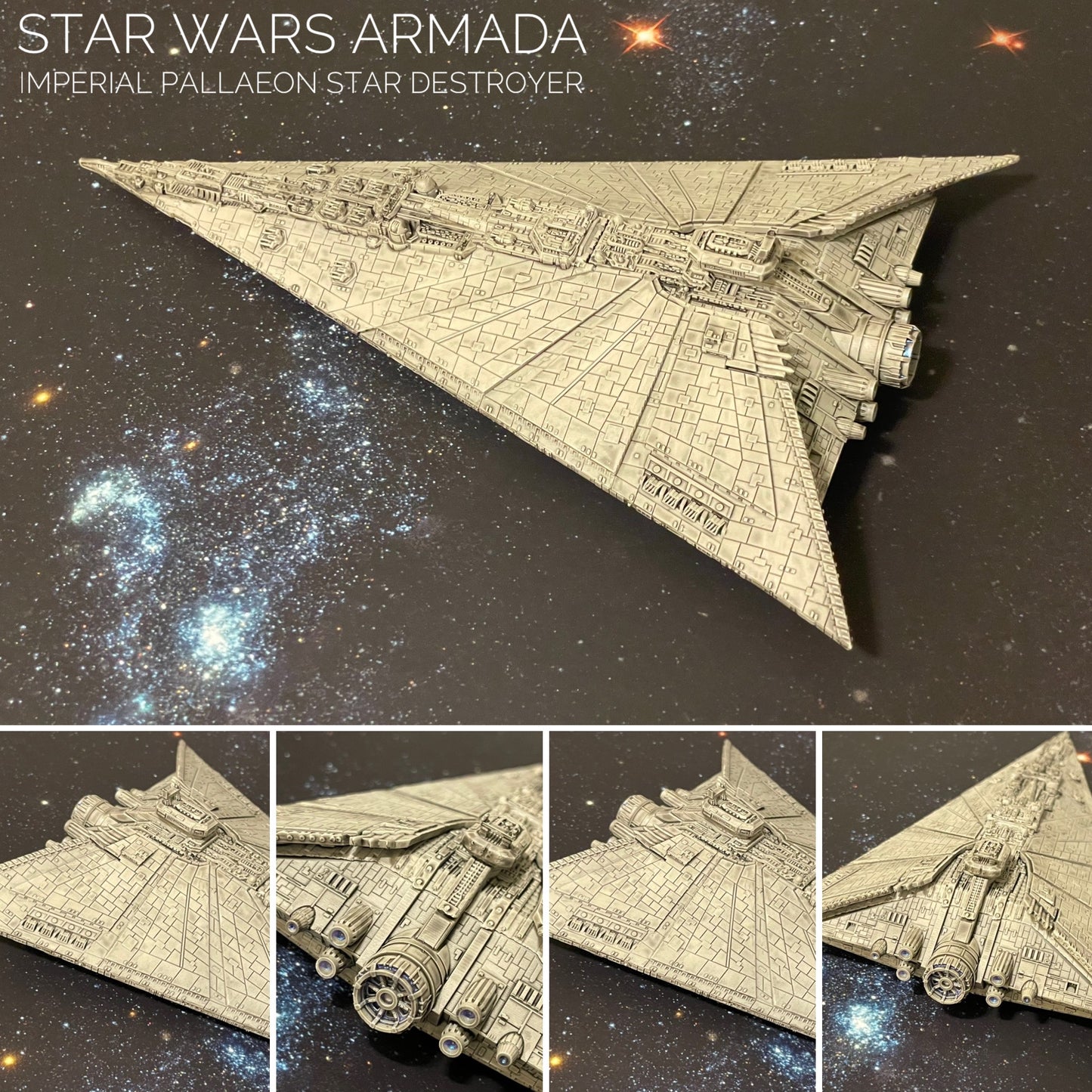 Star Wars Armada Imperial Pallaeon Star Destroyer Hand Painted 3DResin Fan art