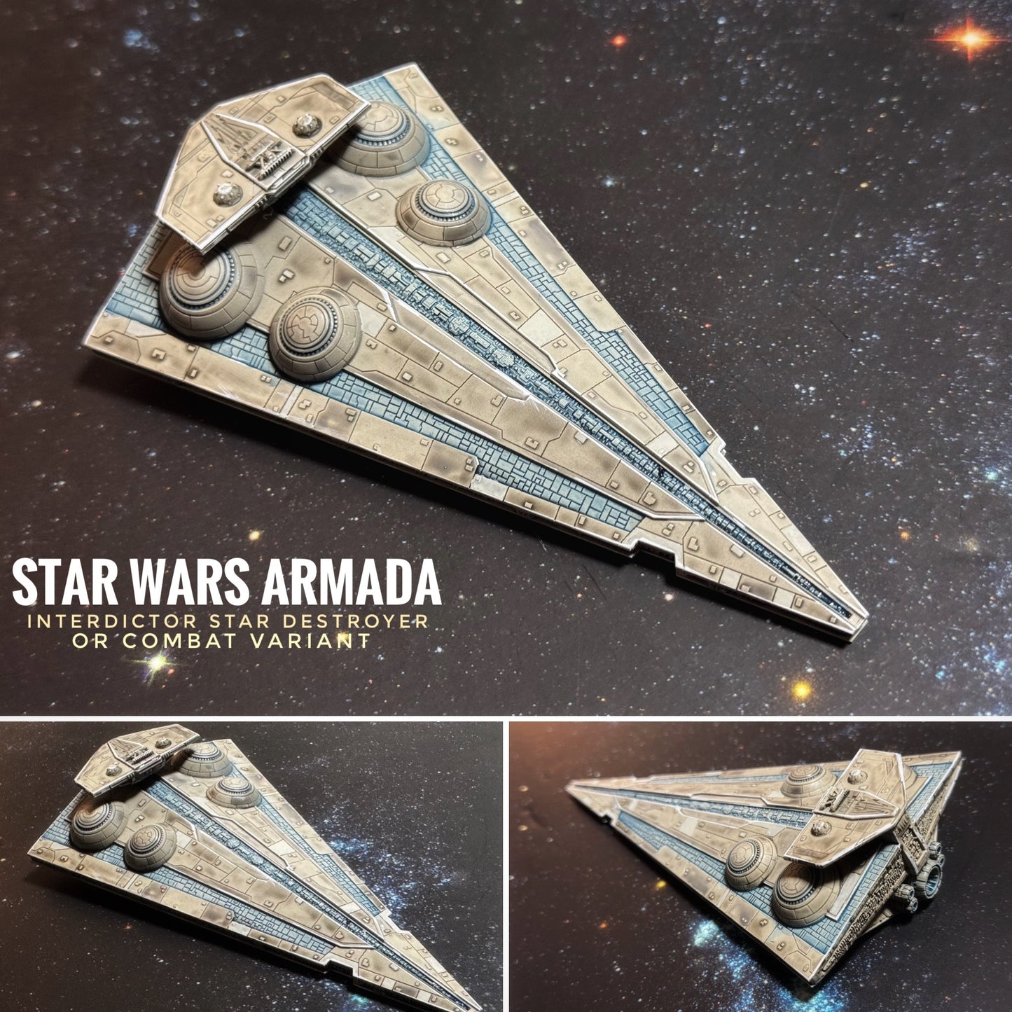 Star Wars Armada Imperial Interdictor or Combat Variant 3D UV Resin Print Ship Battles X-wing