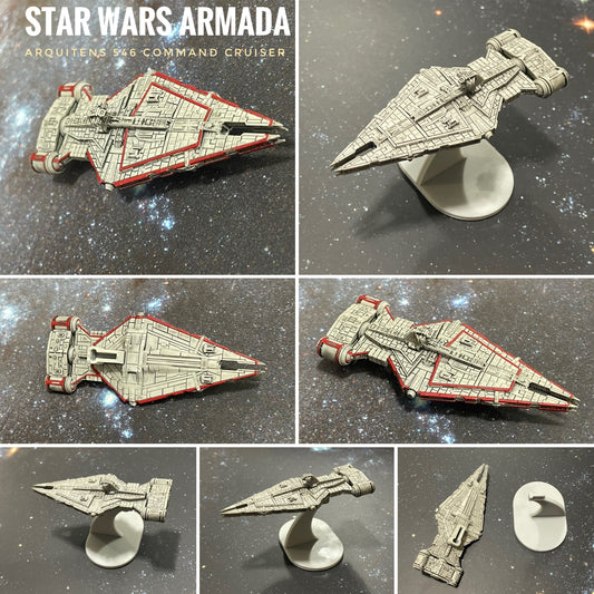 Star Wars Armada 3” Arquitens Light Cruiser RAW or PAINTED 3DResin Mandalorian