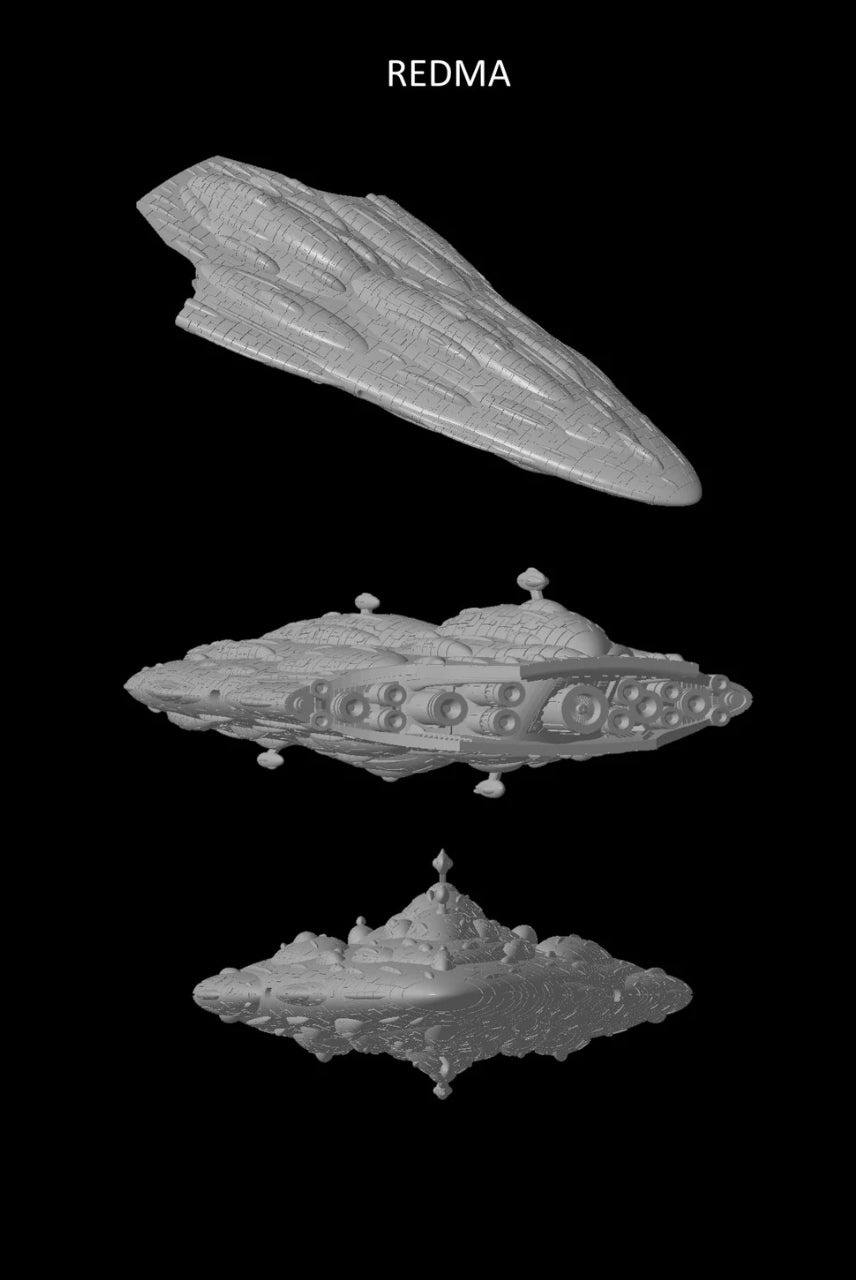 Star Wars Armada RAW UNPainted MC80b & MC90 Redma/Galactic Voyager 3D 12k HiRes