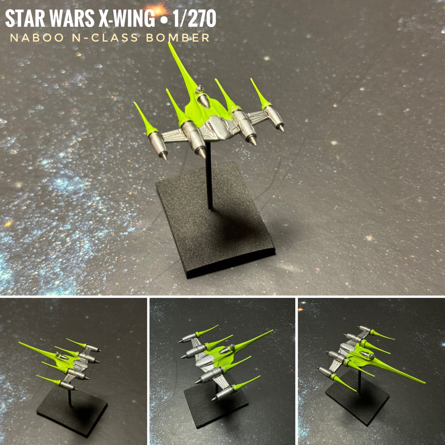 Star Wars X-Wing 1/270 Naboo N1 Bomber Starfighter Clone Wars Fighter 14k 3D Painted or Raw