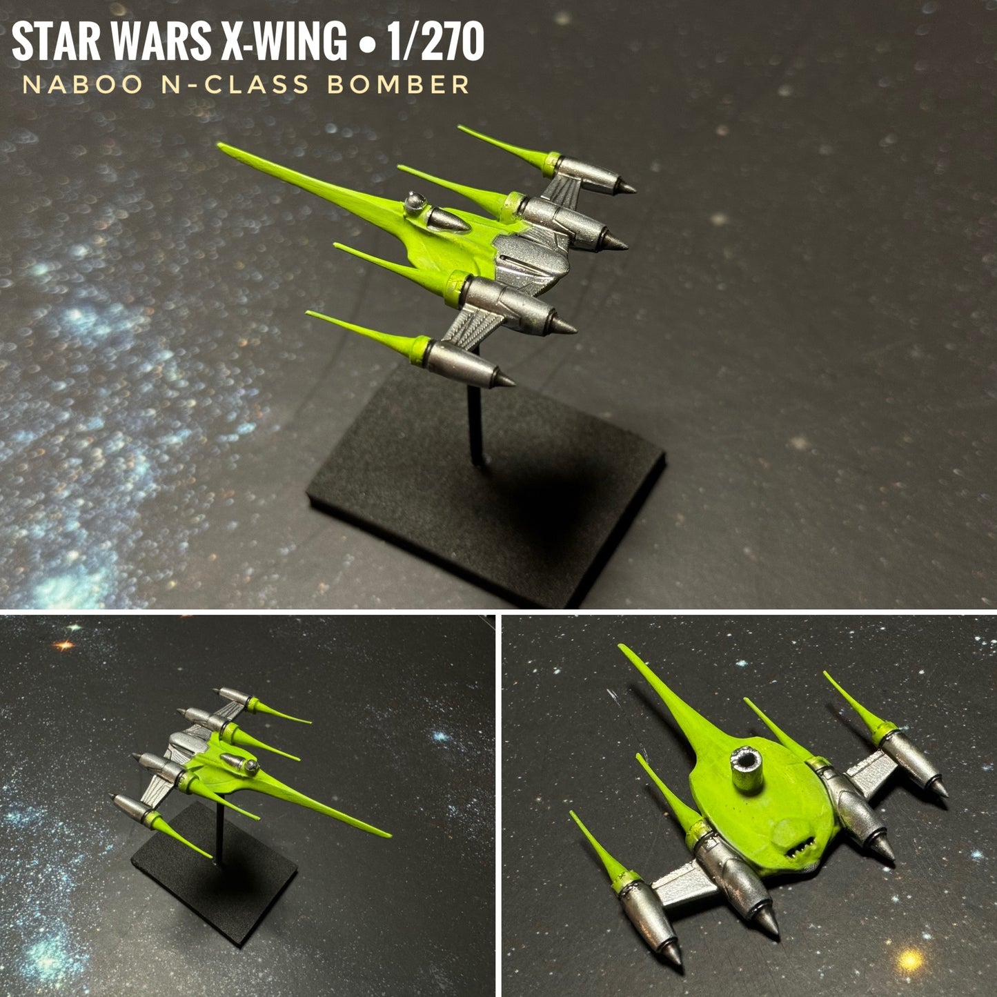 Star Wars X-Wing 1/270 Naboo N1 Bomber Starfighter Clone Wars Fighter 14k 3D Painted or Raw