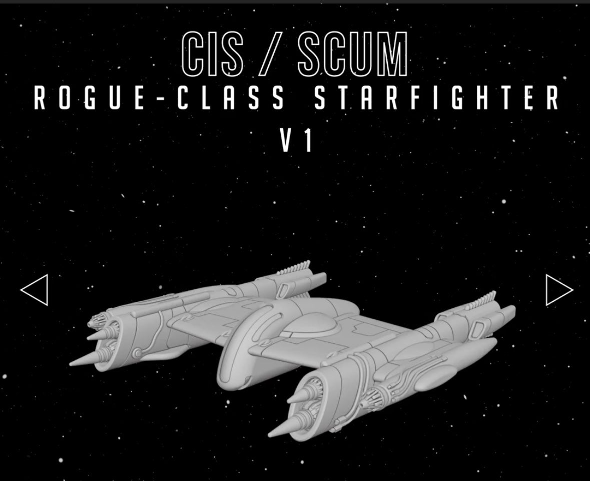 Star Wars X-Wing 1/270 CIS/Scum Rogue-Class Porax-38 Fighter 14k 3D Painted or Raw