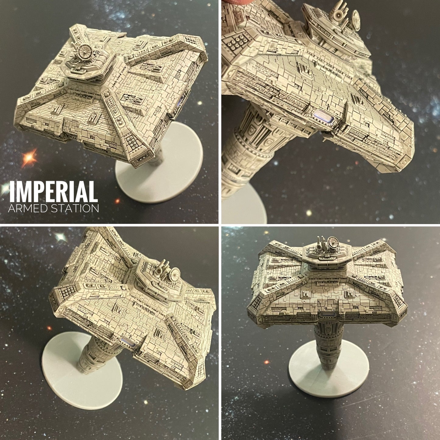 Star Wars Armada PAINTED Asteroids, Debris Pack, Imperial Armed Station 3D Print