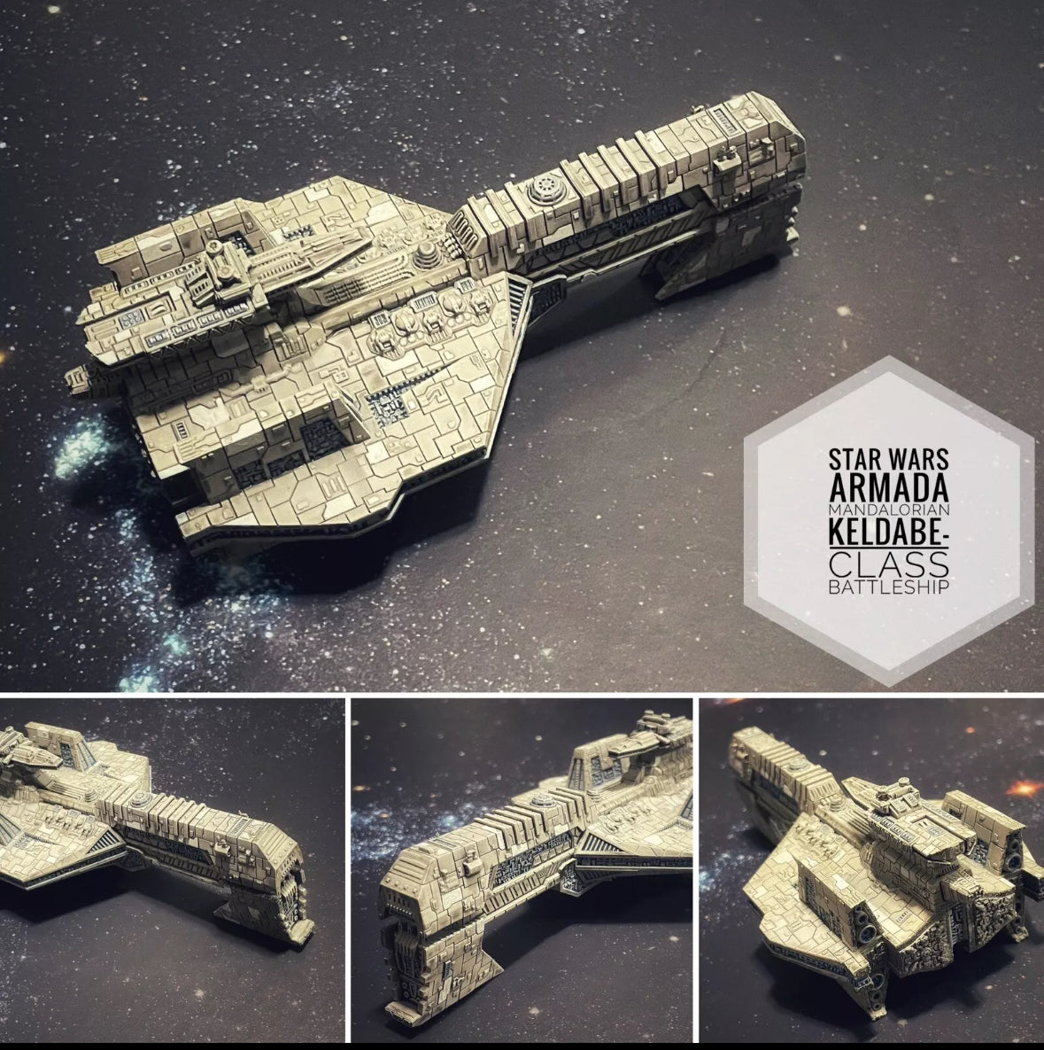 Star Wars Armada Mandalorian Keldabe-class Battleship Raw or PAINTED 3D Resin Print