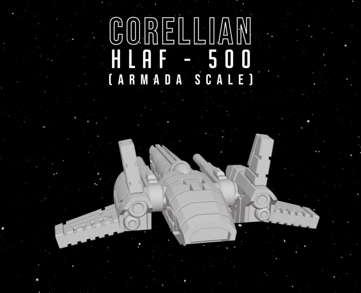 Star Wars Armada Squadrons Corellian HLAF-500 Fighters (6) 12k HRres 3D