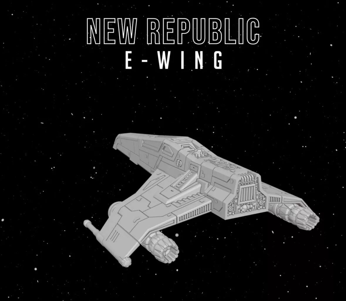 Star Wars X-wing 1/270 New Republic Ahsoka E-Wing Fighter Raw or PAINTED Resin 12k 3D