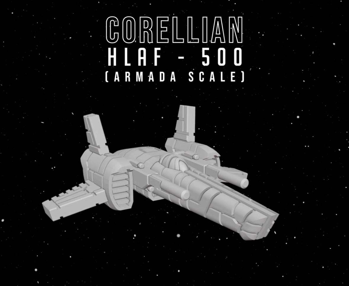 Star Wars Armada Squadrons Corellian HLAF-500 Fighters (6) 12k HRres 3D