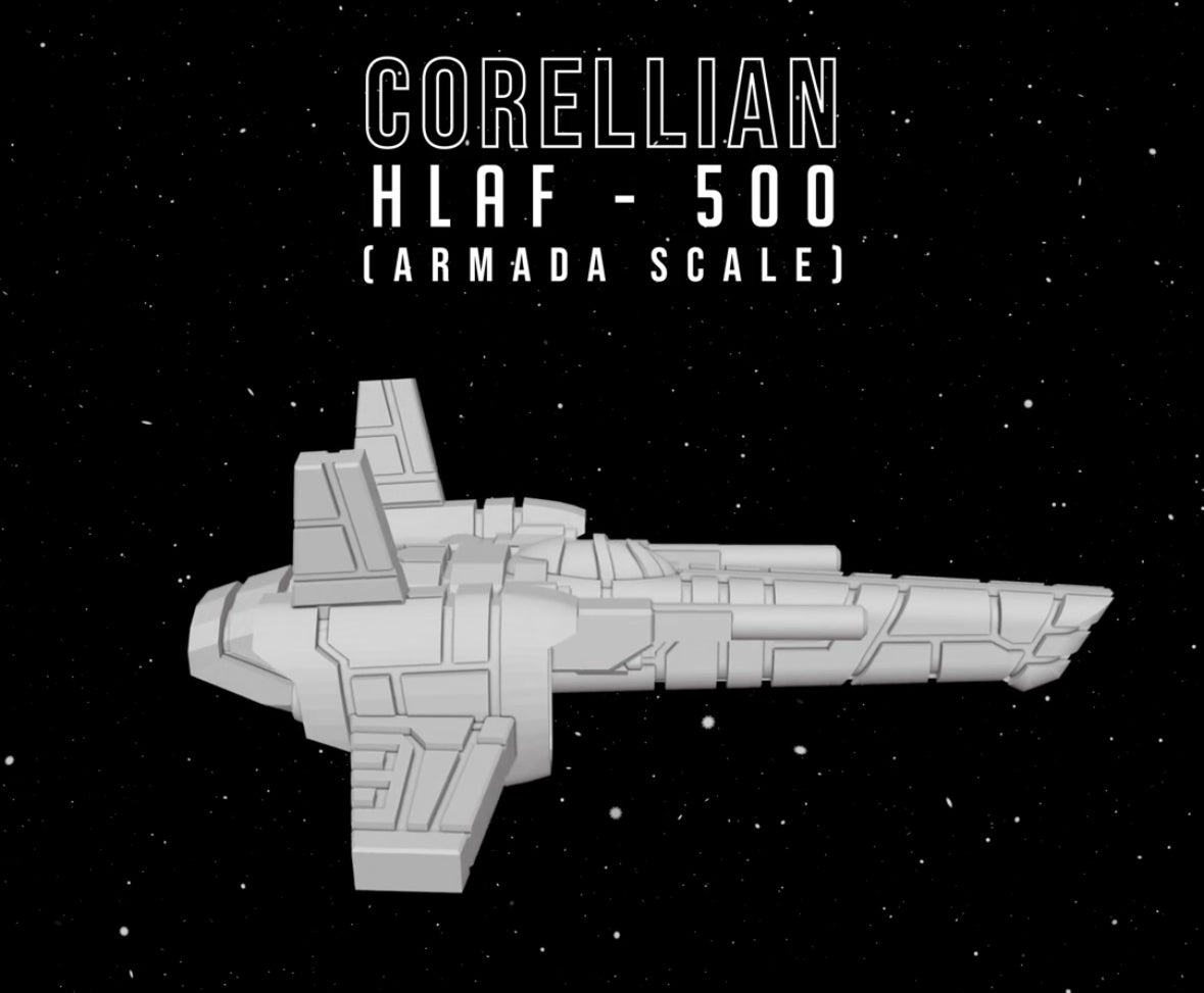 Star Wars Armada Squadrons Corellian HLAF-500 Fighters (6) 12k HRres 3D