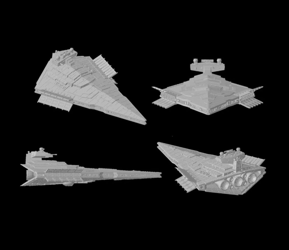 Star Wars Armada PAINTED Victory Imperial Star Destroyer 12k 3D Print Fan Art