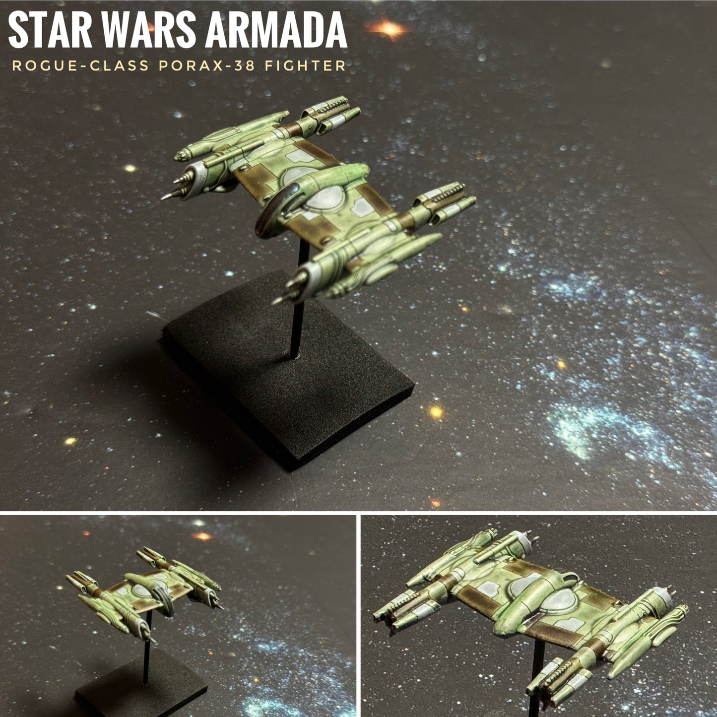 Star Wars X-Wing 1/270 CIS/Scum Rogue-Class Porax-38 Fighter 14k 3D Painted or Raw