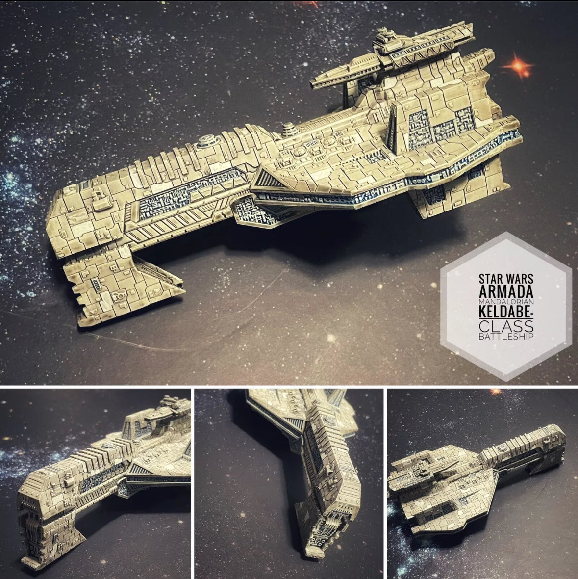 Star Wars Armada Mandalorian Keldabe-class Battleship Raw or PAINTED 3D Resin Print