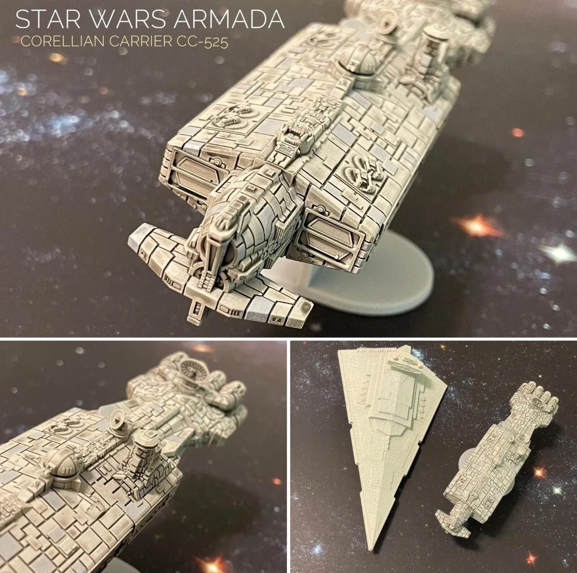 Star Wars Armada Corellian Carrier CC-525 RAW UNPAINTED 3DResin Print FanArt