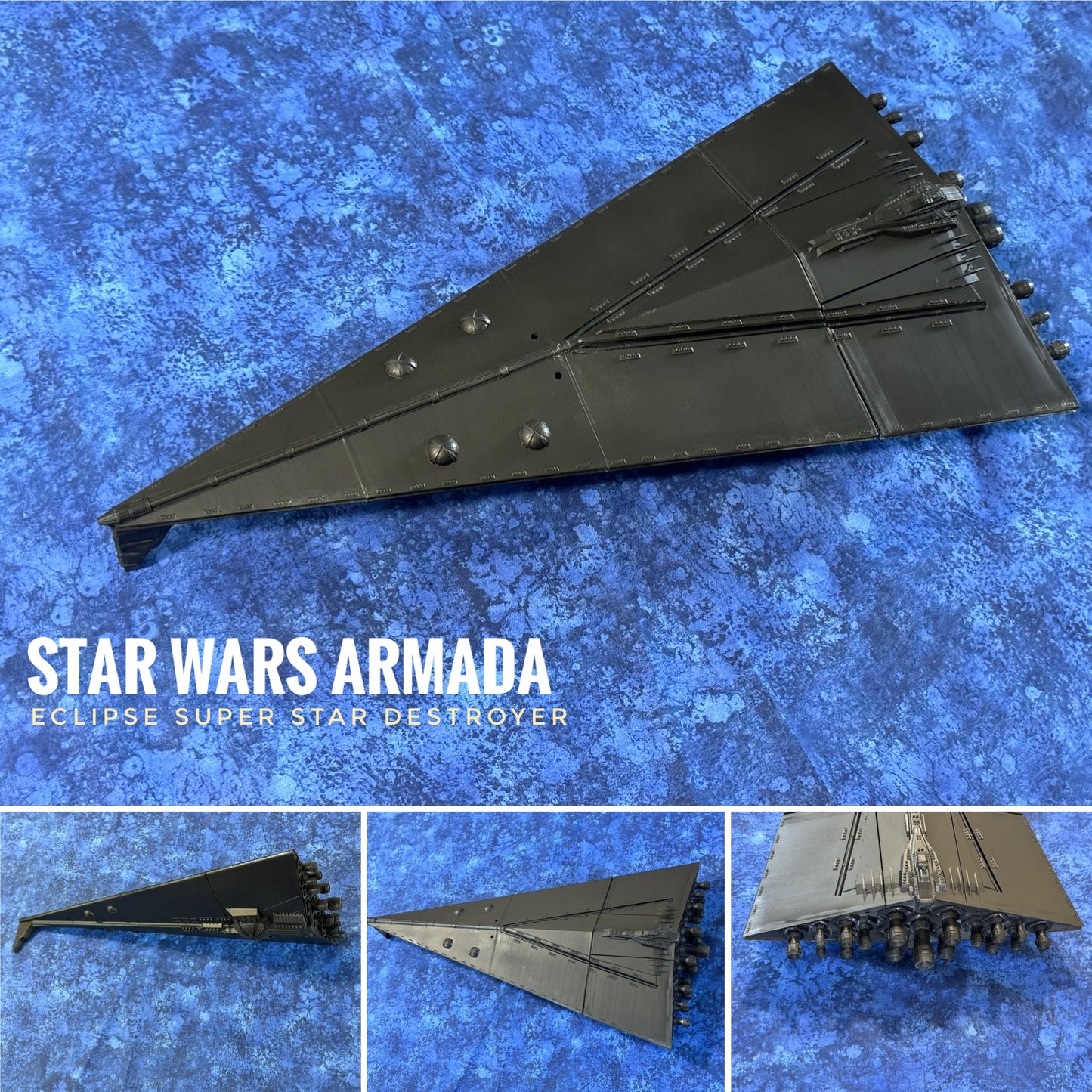 Star Wars Armada Raw or FULLY PAINTED 24” Eclipse Super Star Destroyer Empire 12k 3D