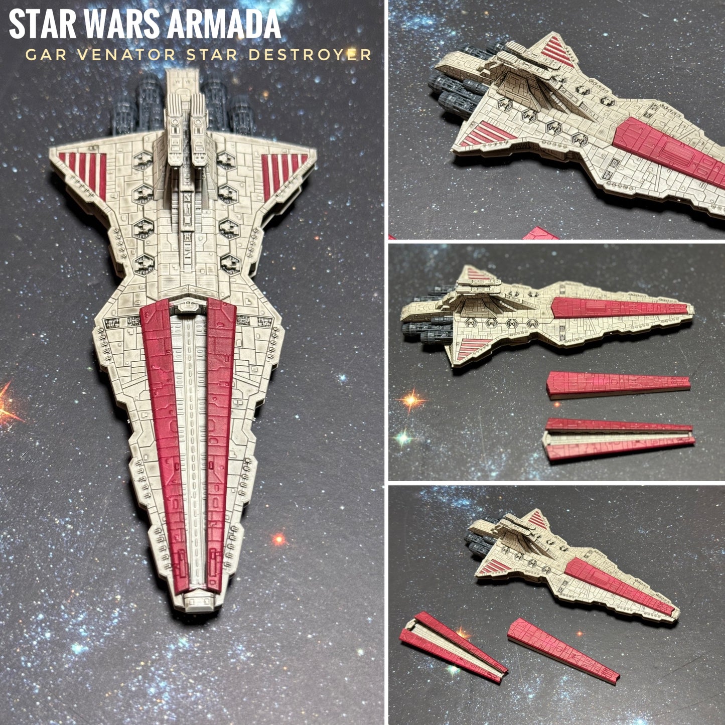 Star Wars Armada VENATOR 7”L Model 3D UV Resin Print Ship Battles X-wing