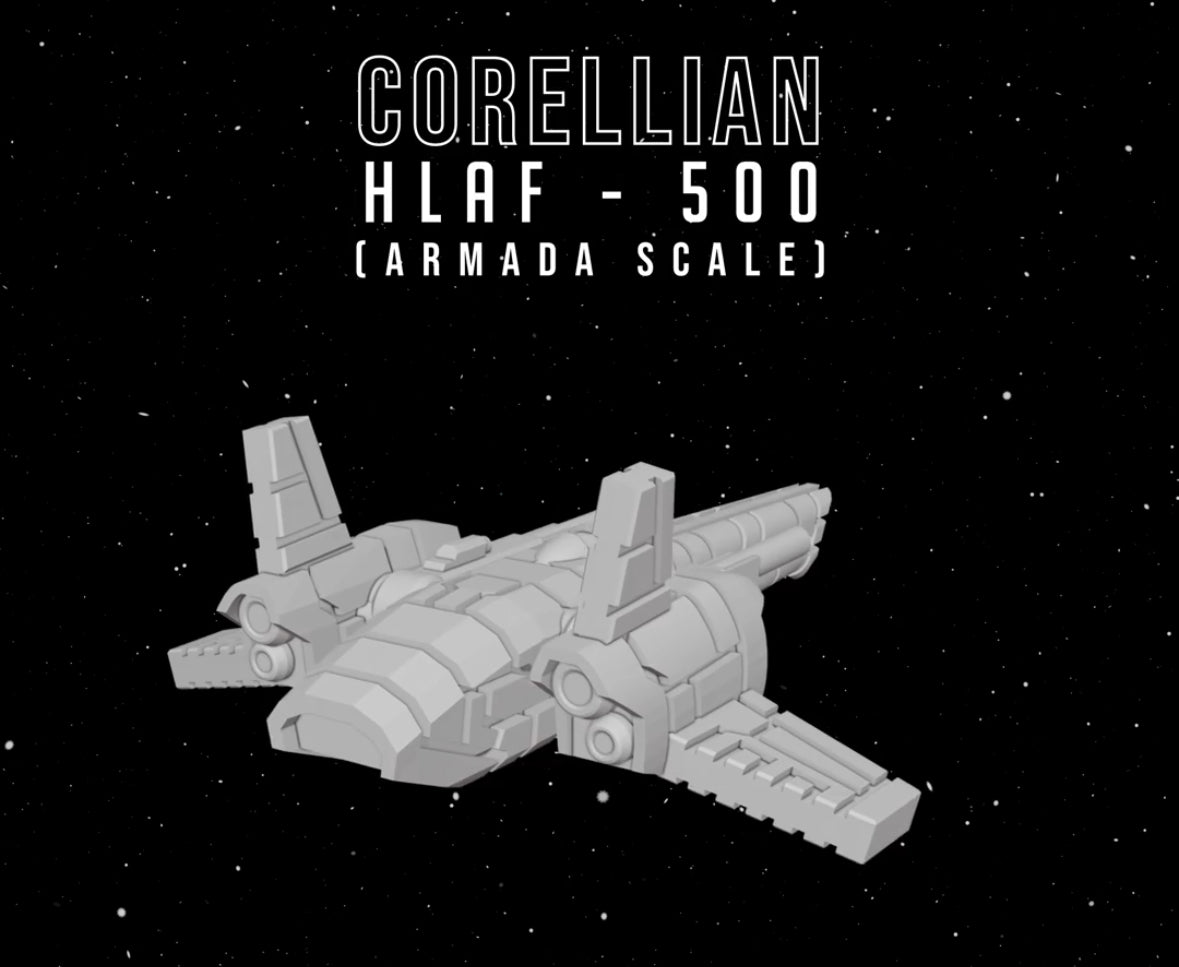 Star Wars Armada Squadrons Corellian HLAF-500 Fighters (6) 12k HRres 3D