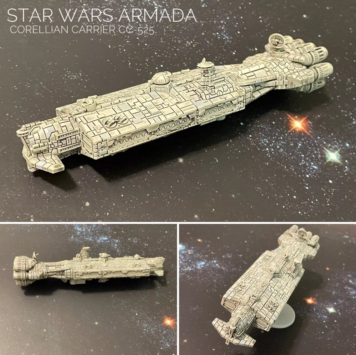 Star Wars Armada Corellian Carrier CC-525 RAW UNPAINTED 3DResin Print FanArt